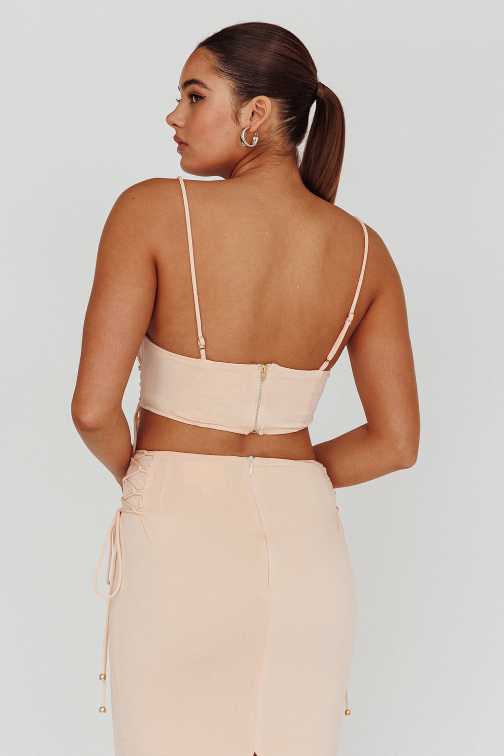 Graziella Corset Crop Top Egg Shell by Selfie Leslie Australia