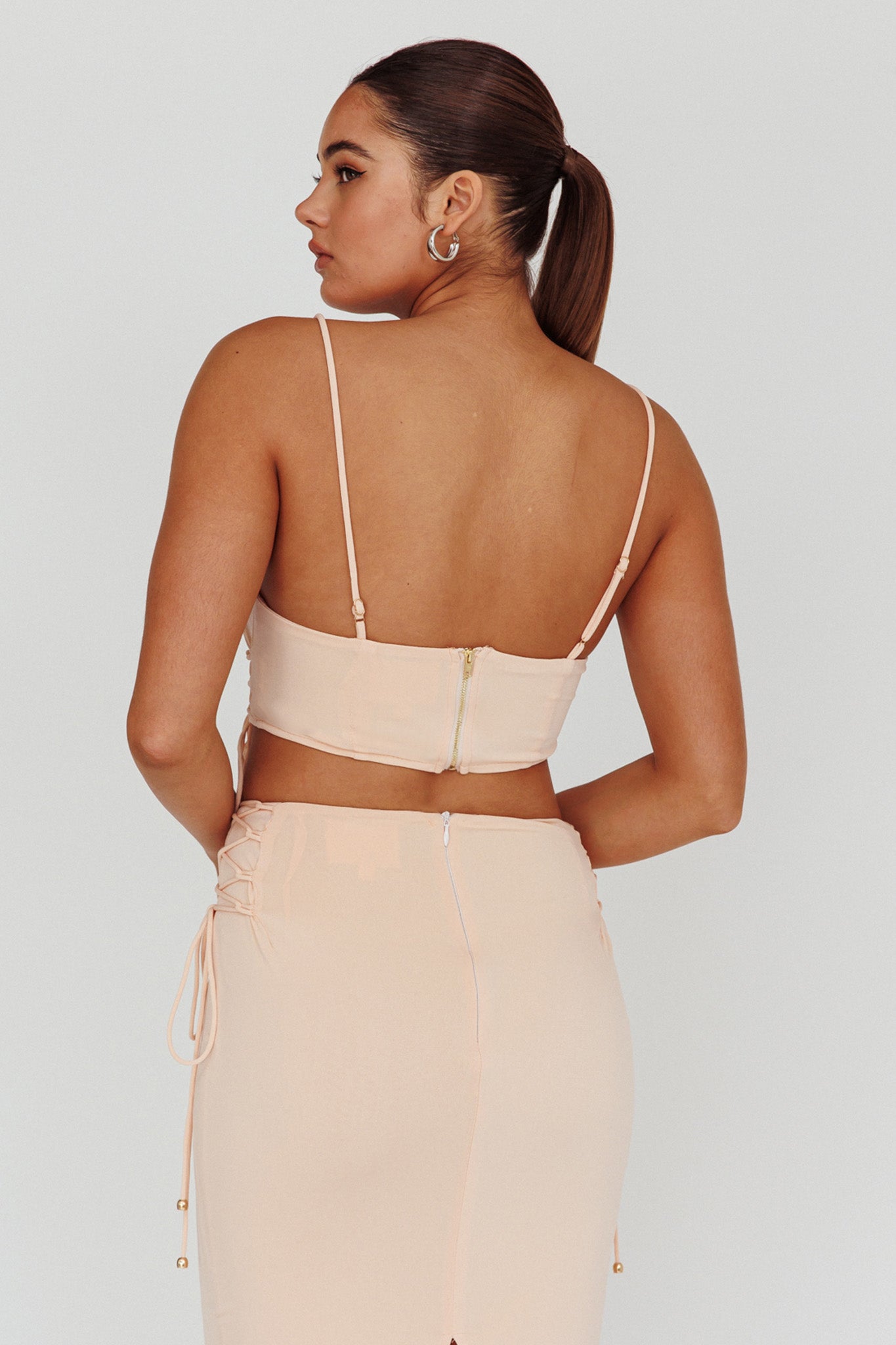Graziella Corset Crop Top Egg Shell by Selfie Leslie Australia