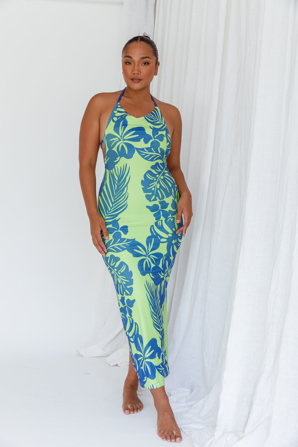 Fiji Feeling Midi Dress Tropical Kiwi by Selfie Leslie Australia