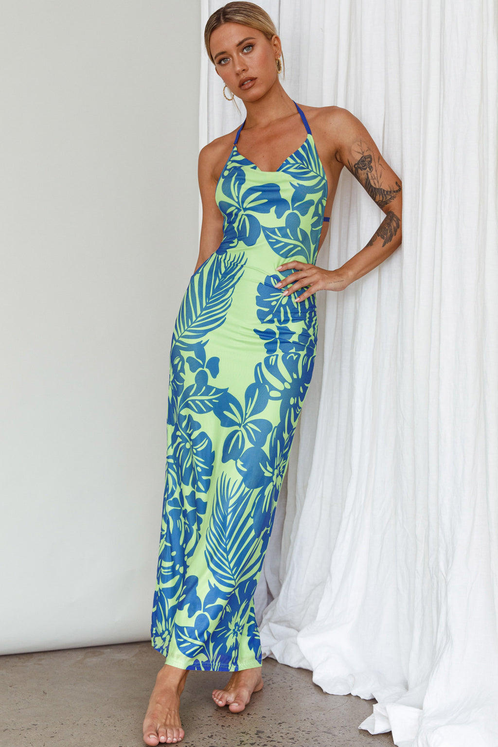 Fiji Feeling Midi Dress Tropical Kiwi by Selfie Leslie Australia