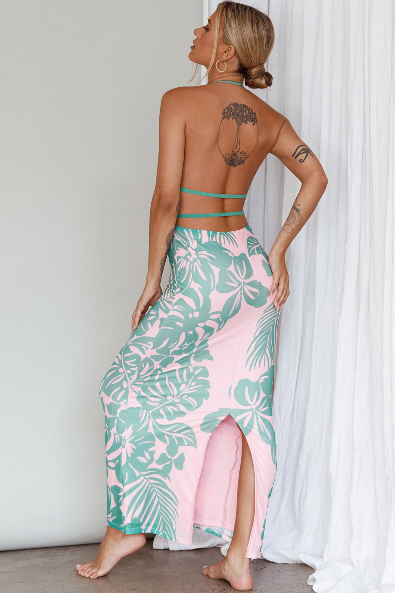 Fiji Feeling Midi Dress Tropical Pink by Selfie Leslie Australia