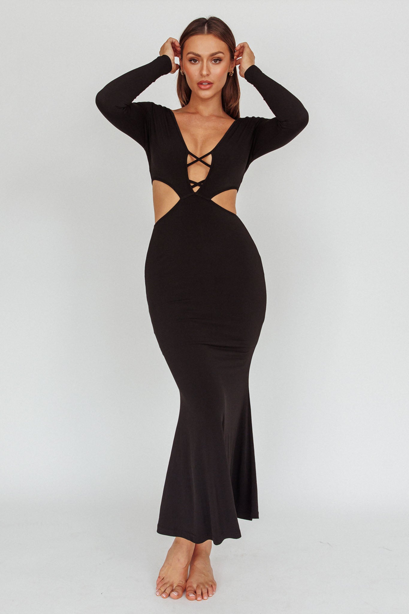 Dress Codes Cut-Out Maxi Dress Black by Selfie Leslie Australia