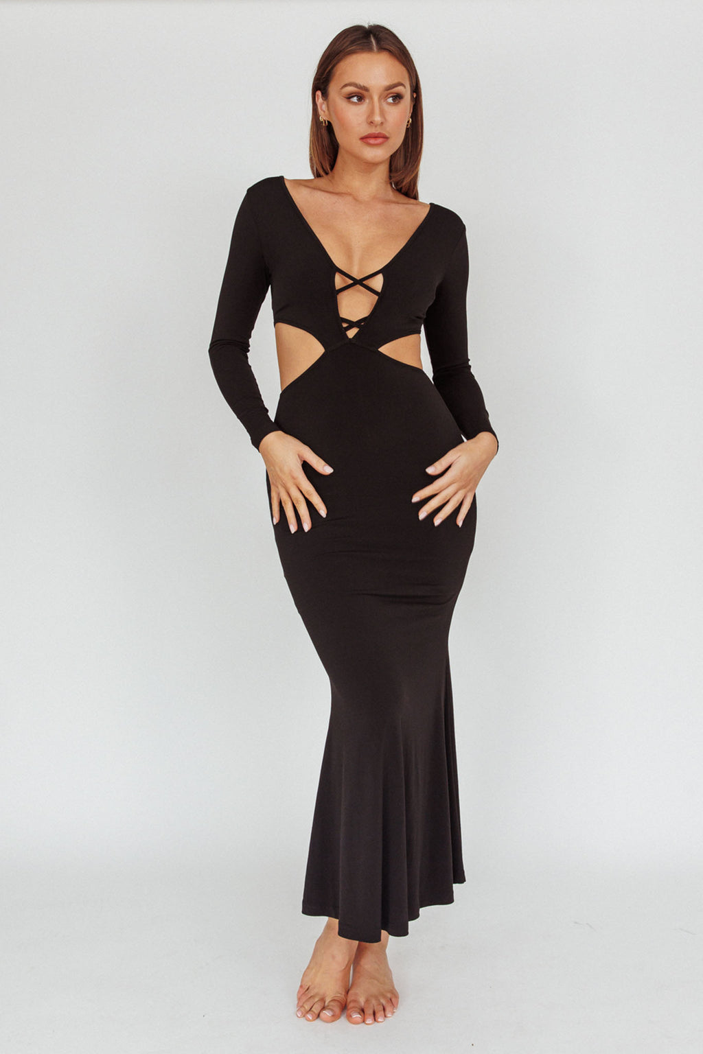Dress Codes Cut-Out Maxi Dress Black by Selfie Leslie Australia