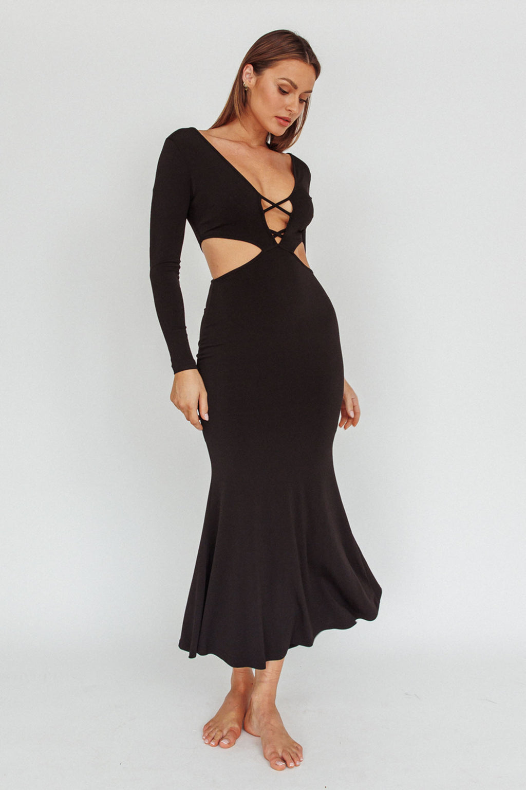 Dress Codes Cut-Out Maxi Dress Black by Selfie Leslie Australia