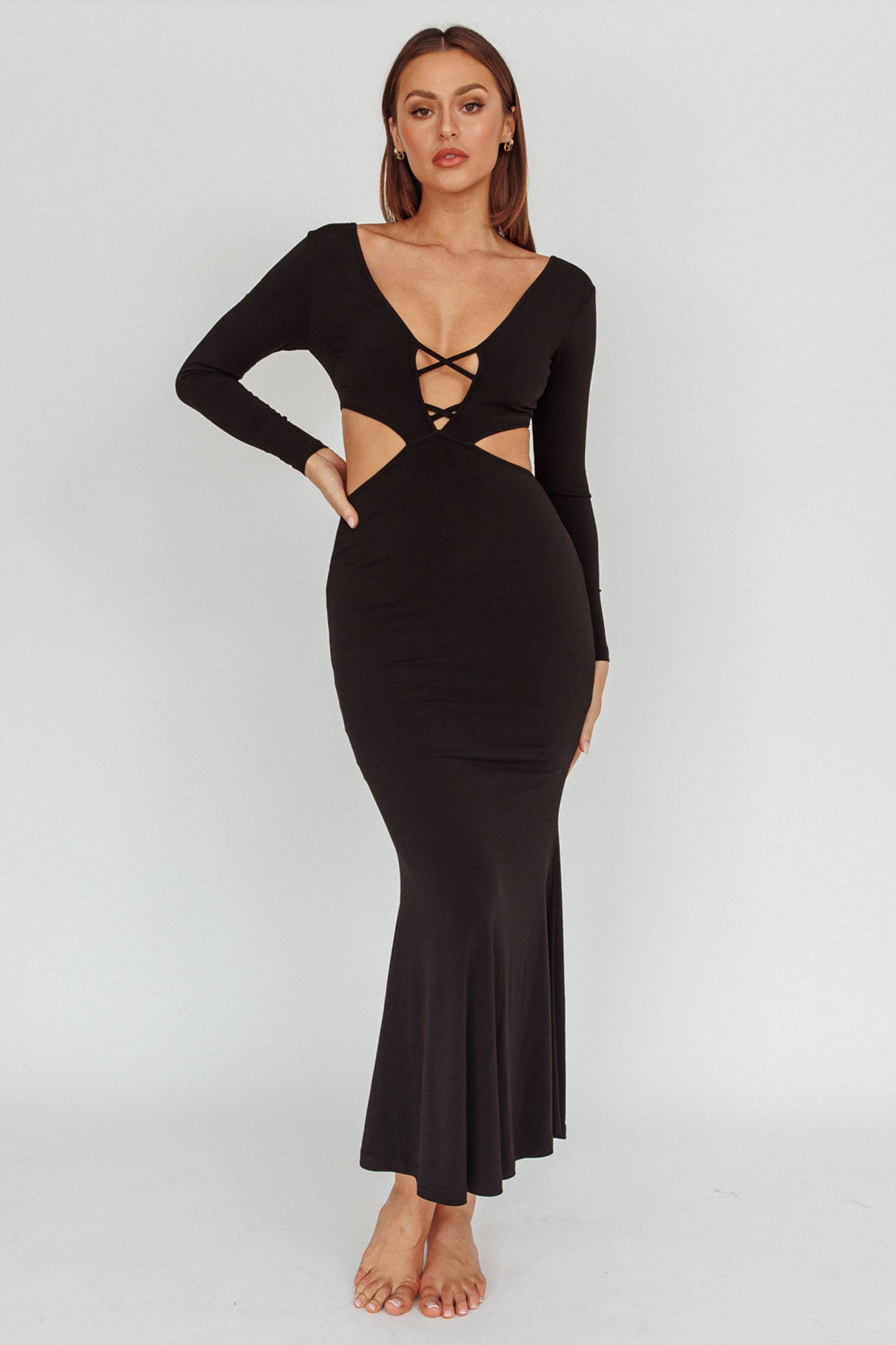 Dress Codes Cut-Out Maxi Dress Black by Selfie Leslie Australia