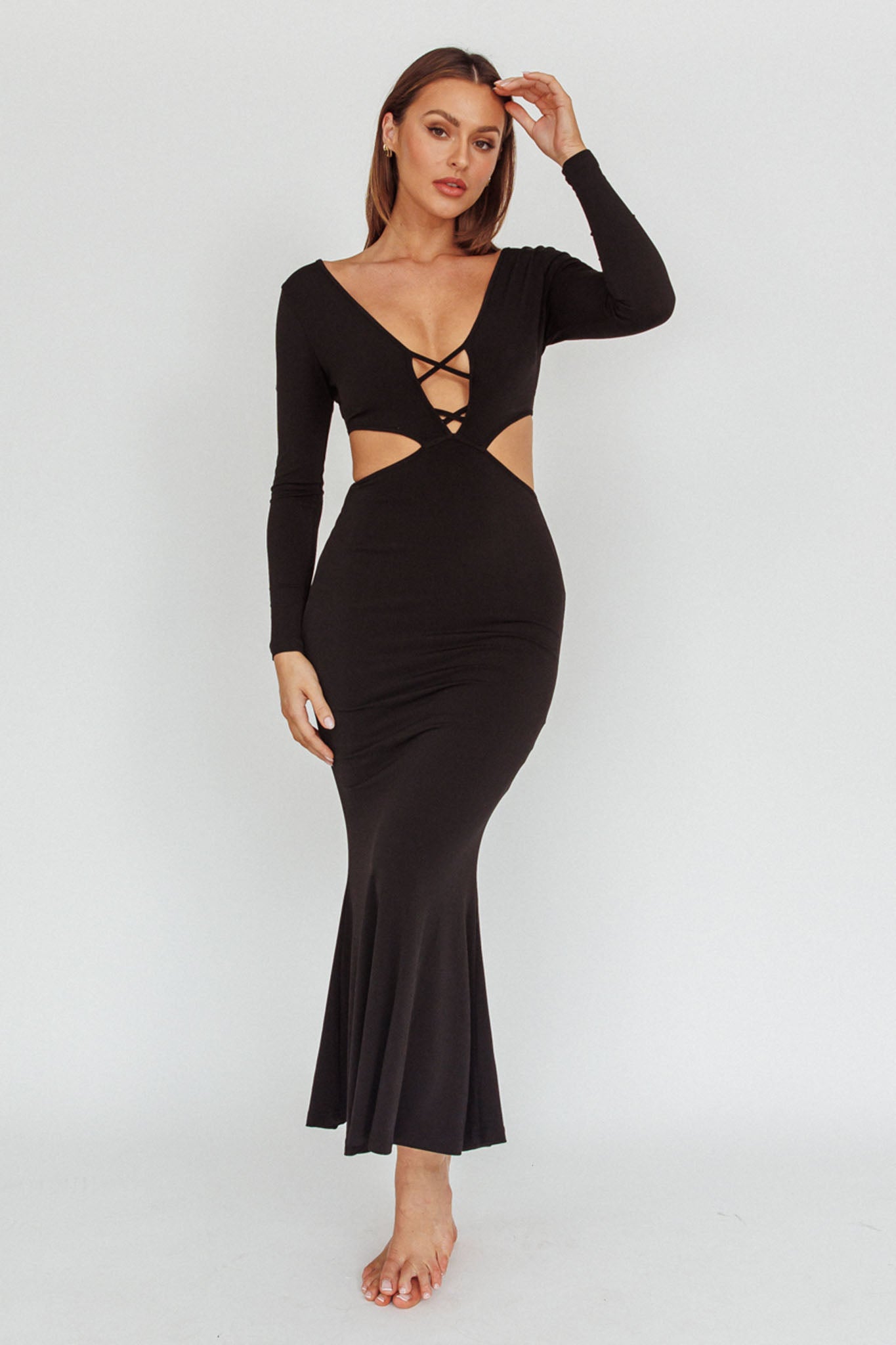 Dress Codes Cut-Out Maxi Dress Black by Selfie Leslie Australia