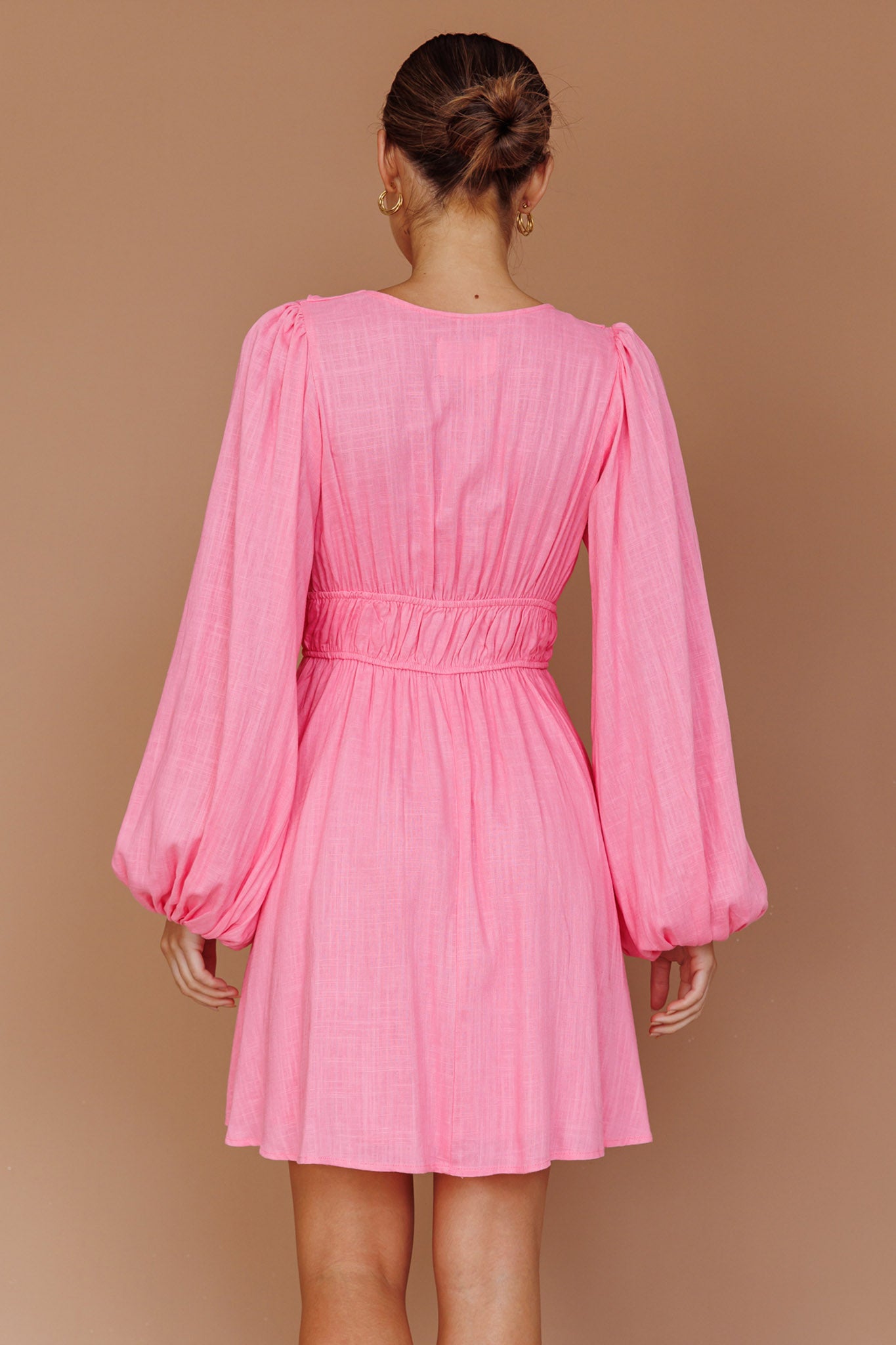 Carnivale Balloon Sleeve Ruffle Mini Dress Pink by Selfie Leslie Australia