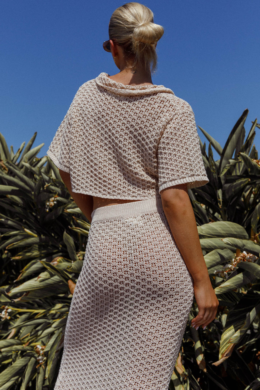 Summer Sunset Crochet Top Oat by Selfie Leslie Australia