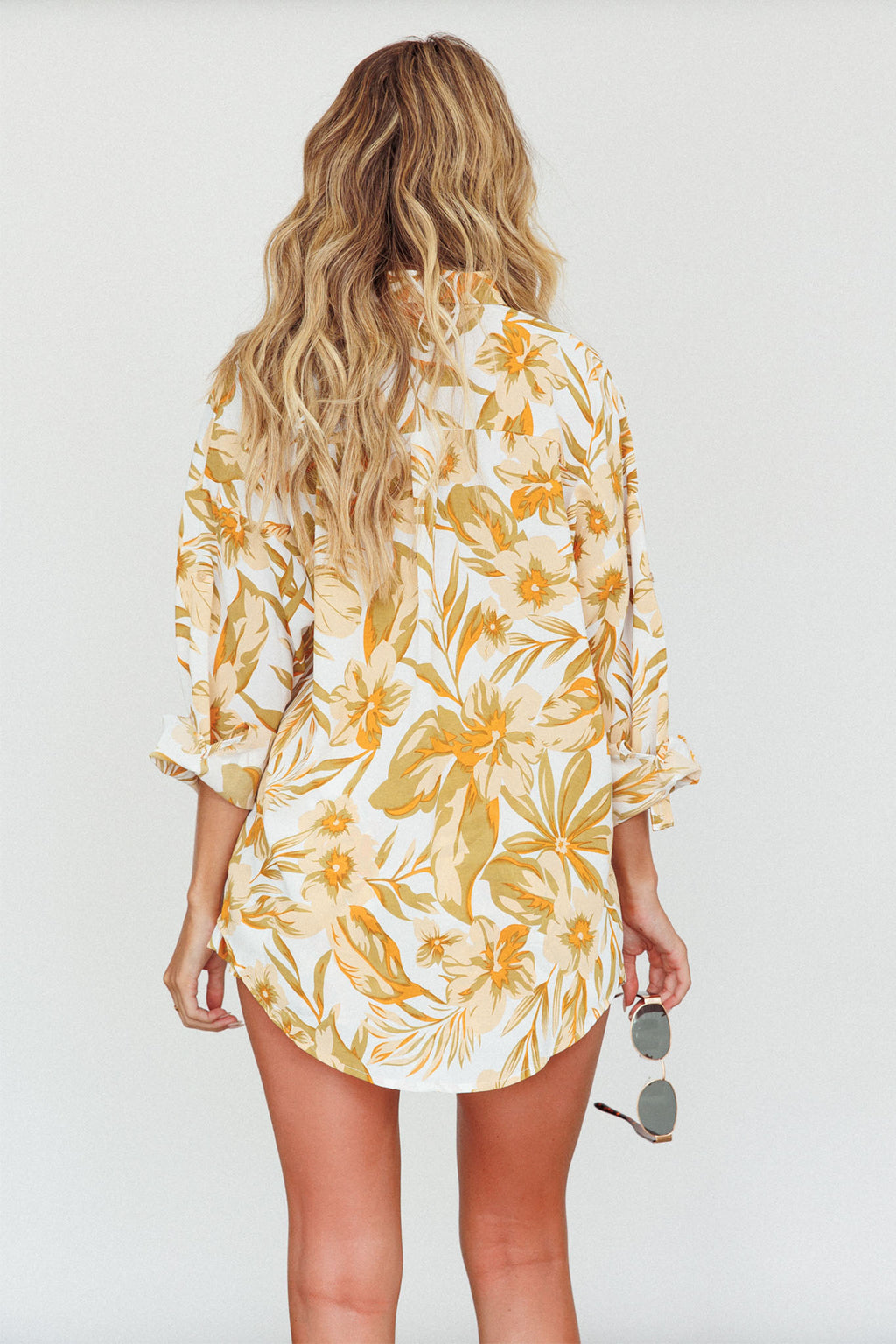 Home Stretch Button Up Shirt Tropical Peach by Selfie Leslie Australia