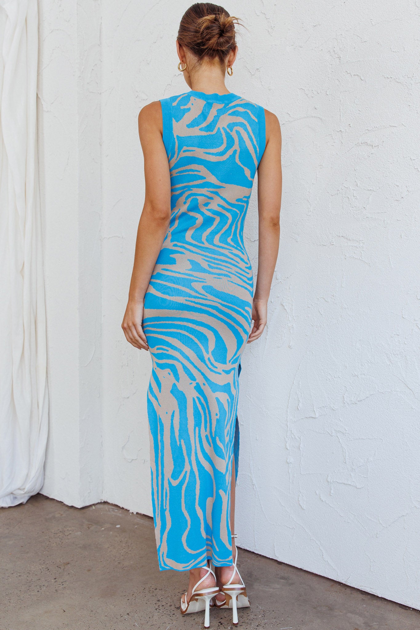 Elsinore Sleeveless Knit Maxi Dress Blue by Selfie Leslie Australia