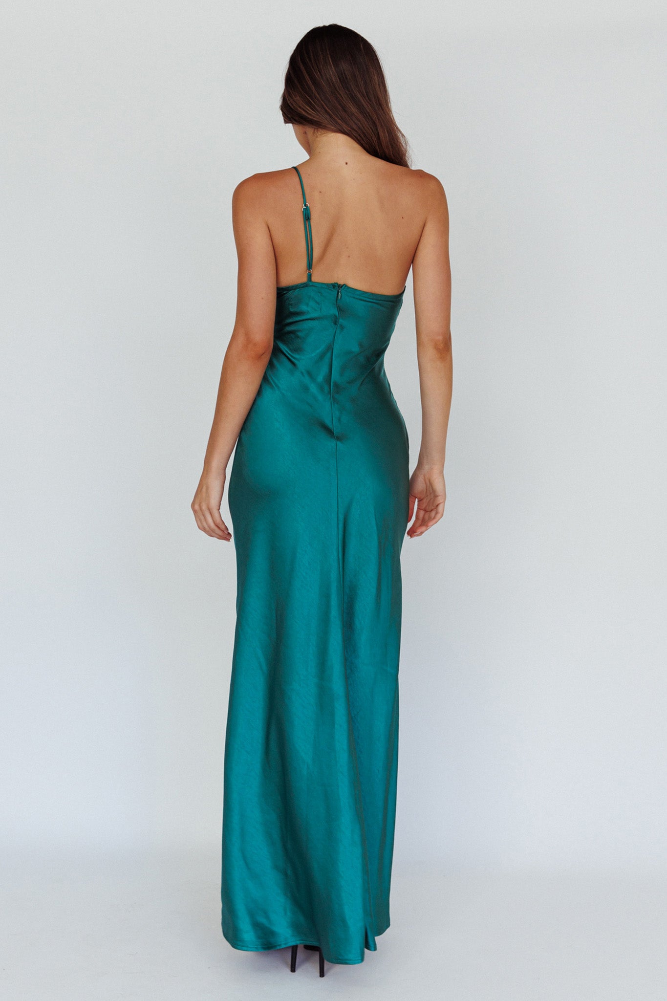 Twilight Tango One-Shoulder Maxi Dress Forest Green by Selfie Leslie Australia