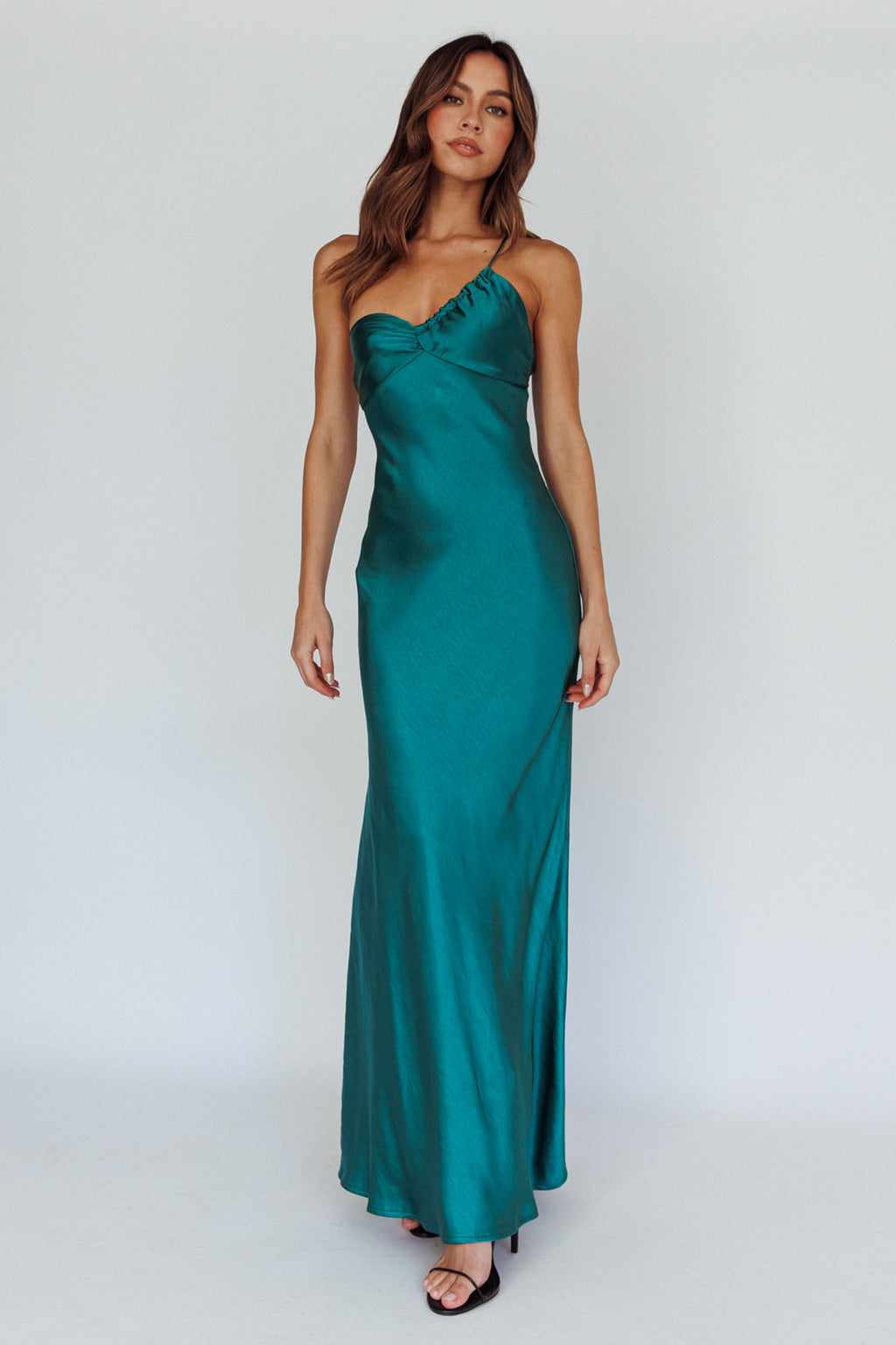 Twilight Tango One-Shoulder Maxi Dress Forest Green by Selfie Leslie Australia