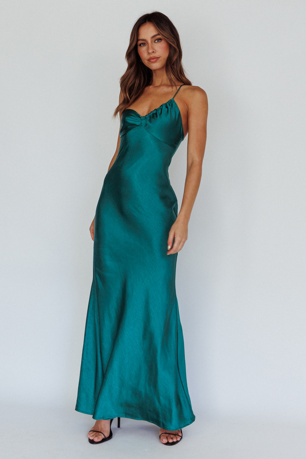 Twilight Tango One-Shoulder Maxi Dress Forest Green by Selfie Leslie Australia