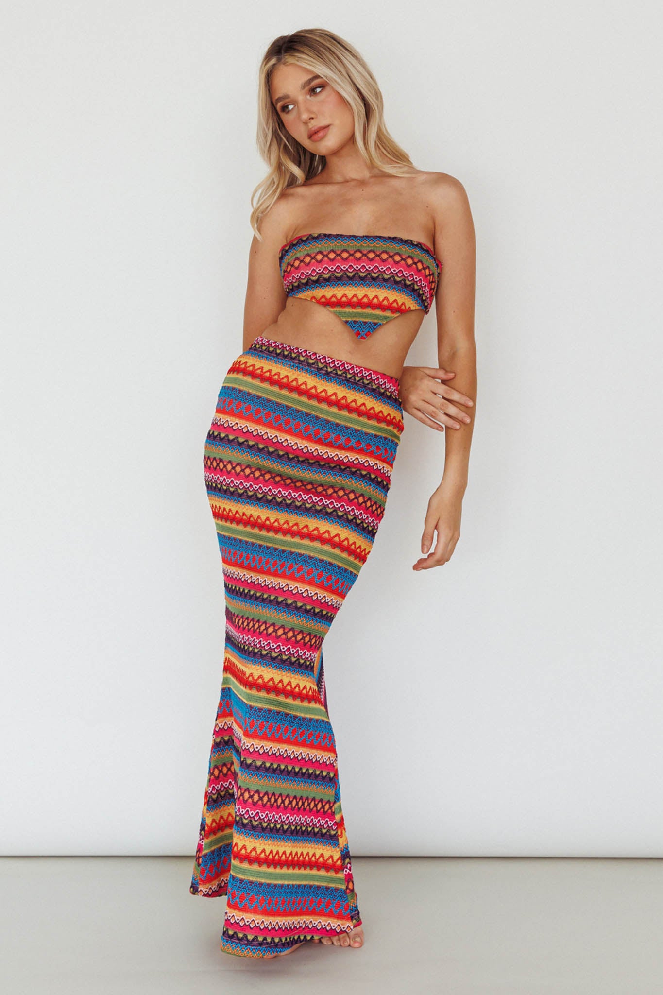 Tulum Tied Back Crop Top Pink Multi by Selfie Leslie Australia