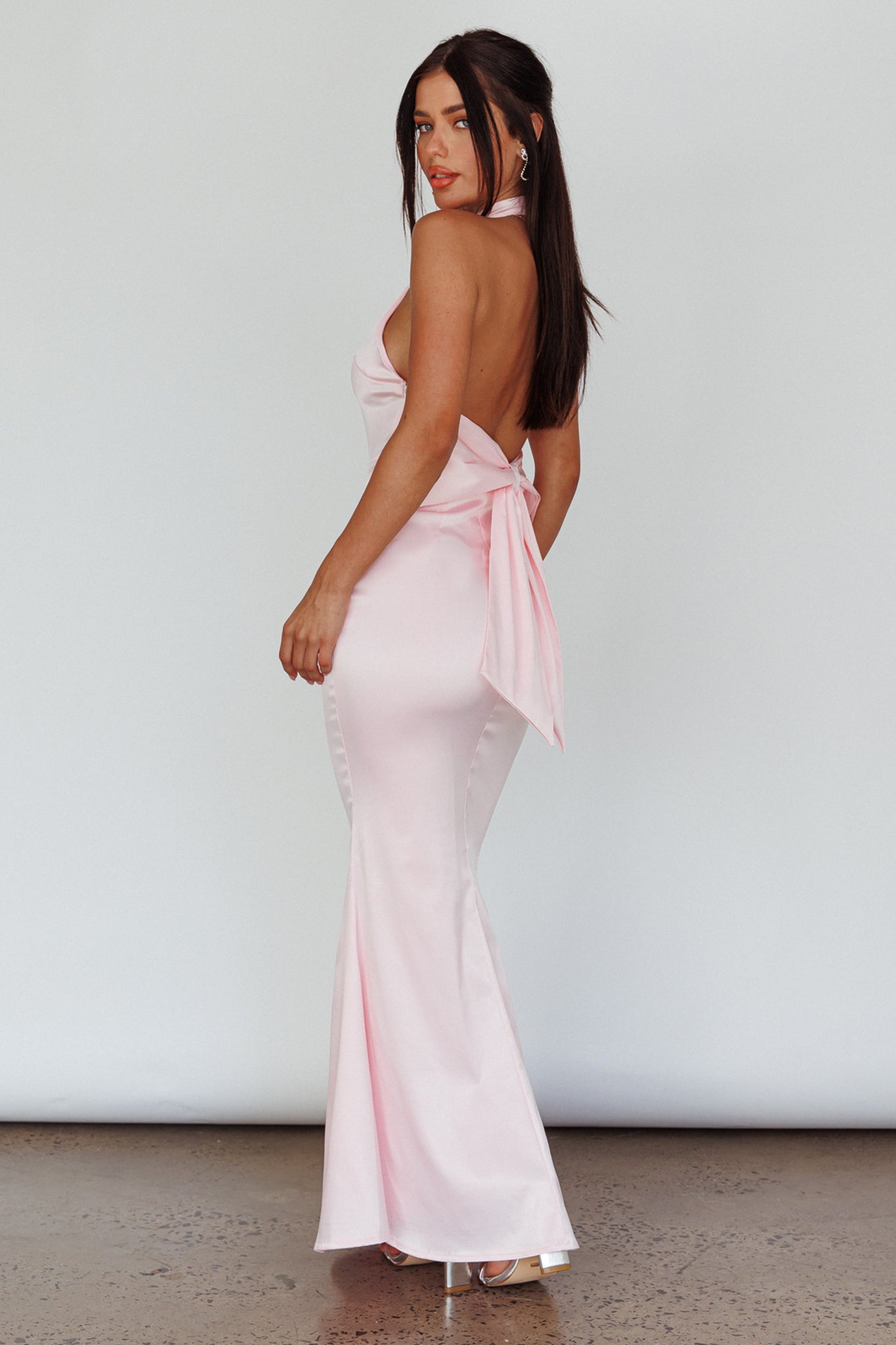 Fifth Avenue Bow Back Maxi Dress Baby Pink | Selfie Leslie Australia Fifth Avenue Bow Back Maxi Dress Baby Pink | Selfie Leslie Australia