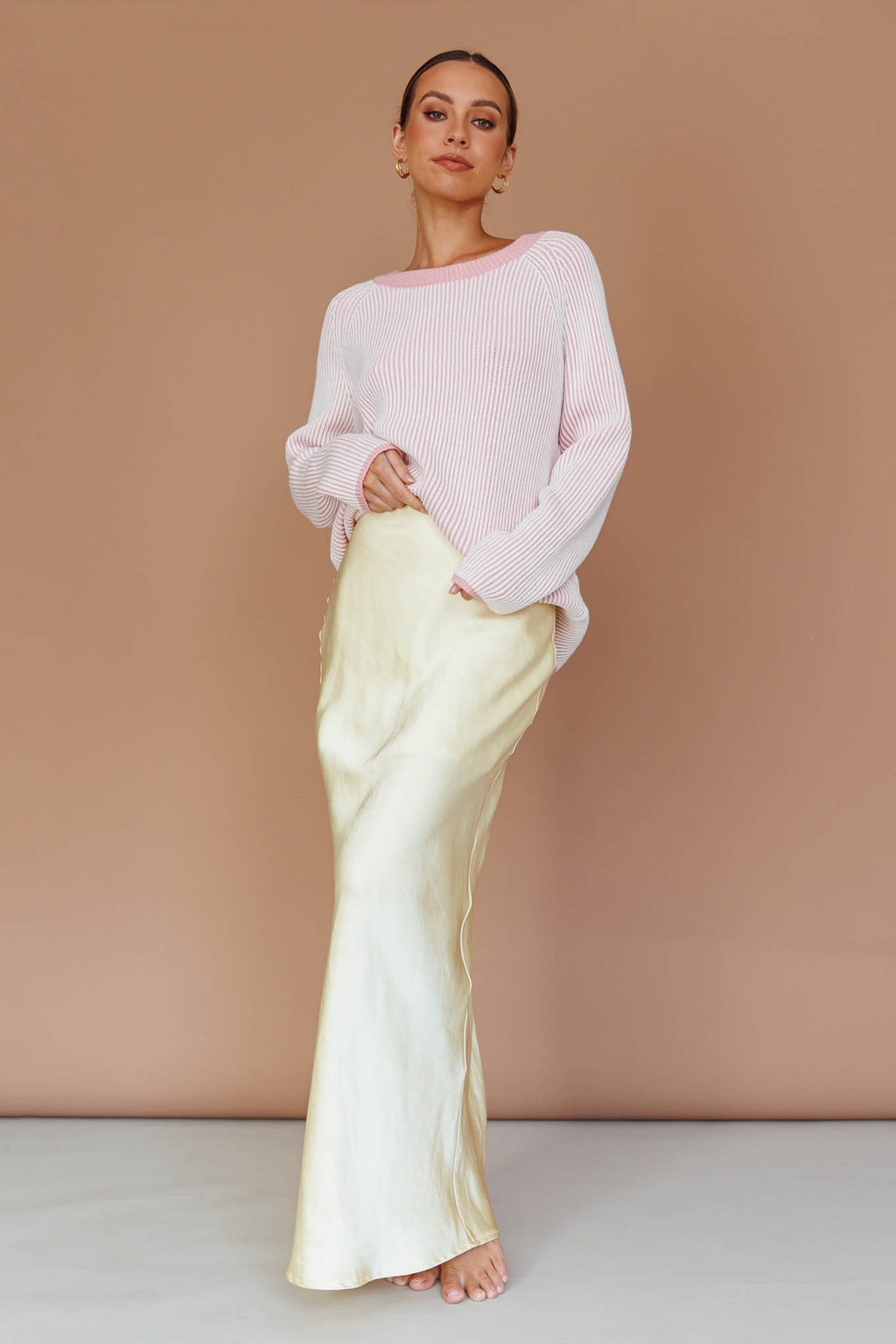 Trafalgur Ribbed Knit Sweater Pink by Selfie Leslie Australia