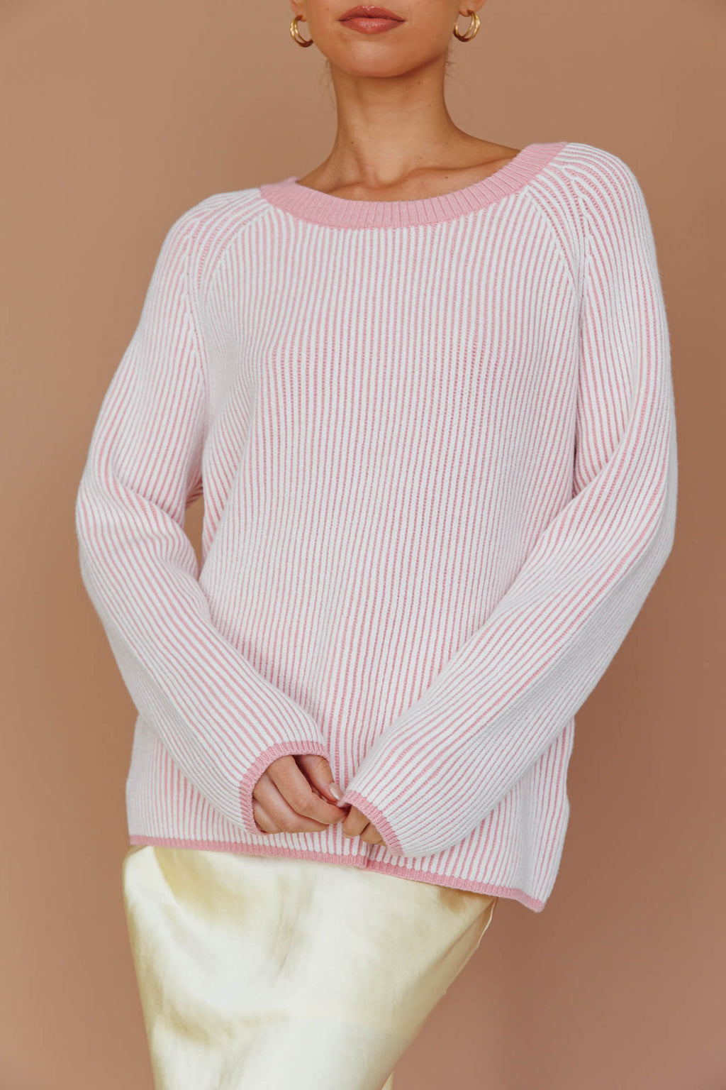 Trafalgur Ribbed Knit Sweater Pink by Selfie Leslie Australia