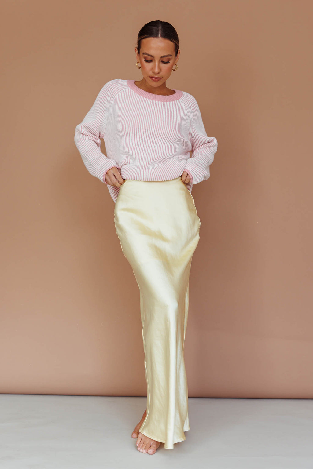 Trafalgur Ribbed Knit Sweater Pink by Selfie Leslie Australia