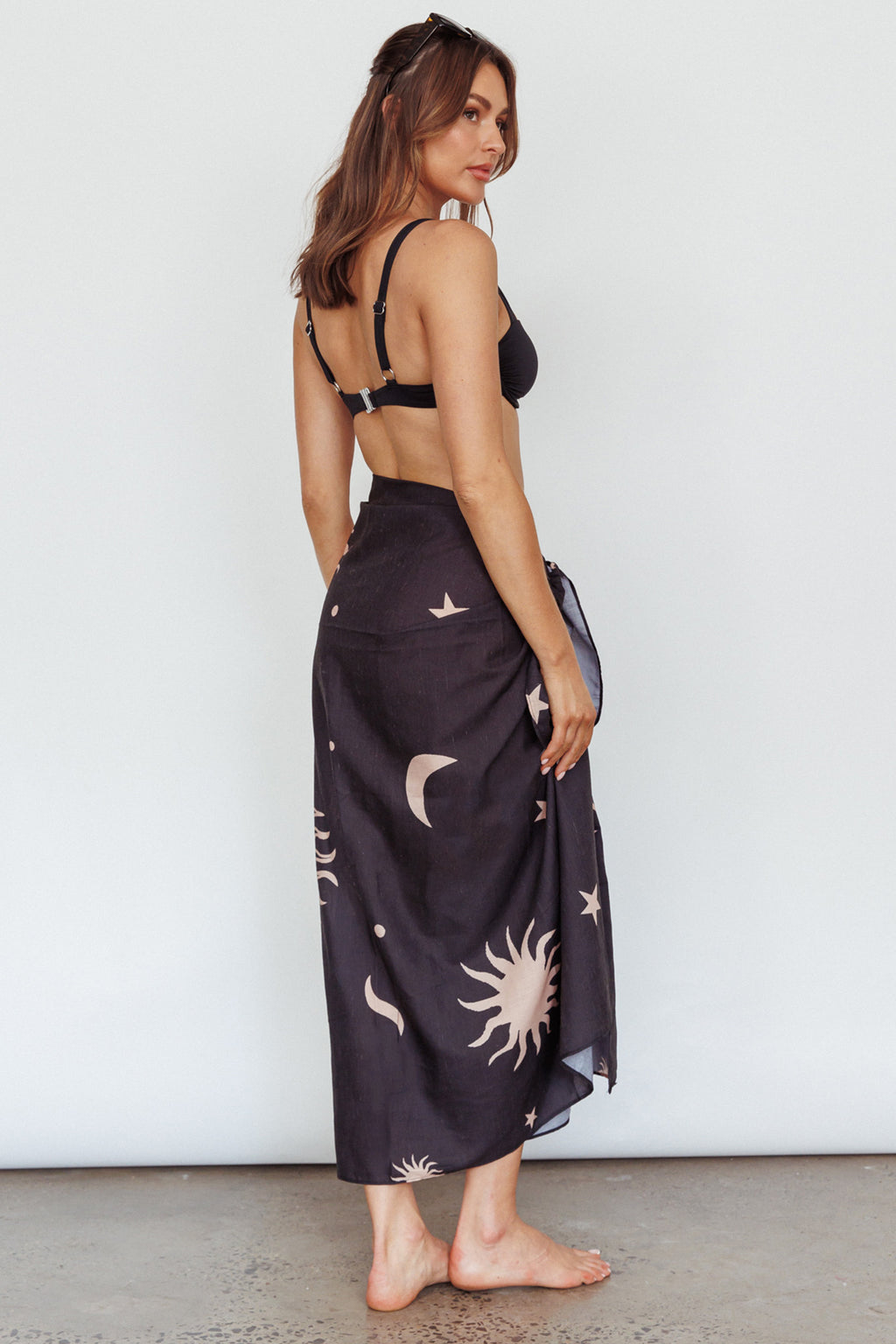 Sunshine Coast Multi-Way Scarf Sun Moon Black by Selfie Leslie Australia