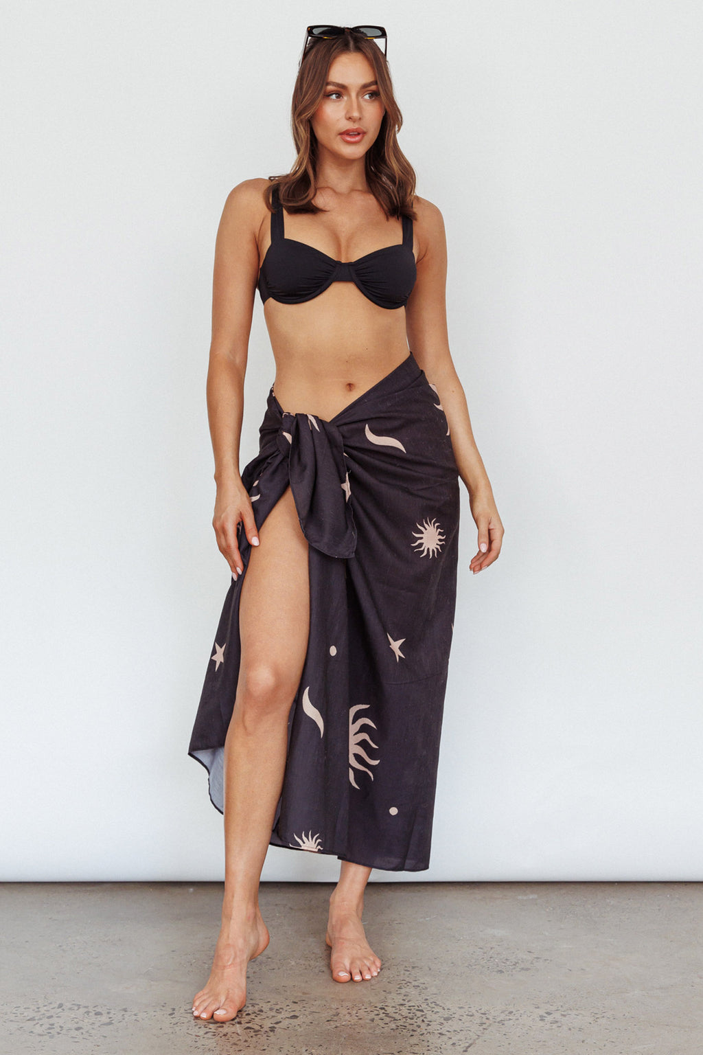 Sunshine Coast Multi-Way Scarf Sun Moon Black by Selfie Leslie Australia