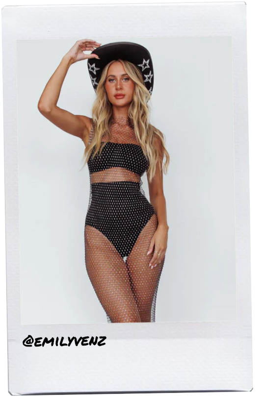 To The Star Diamante Midi Dress Black by Selfie Leslie Australia