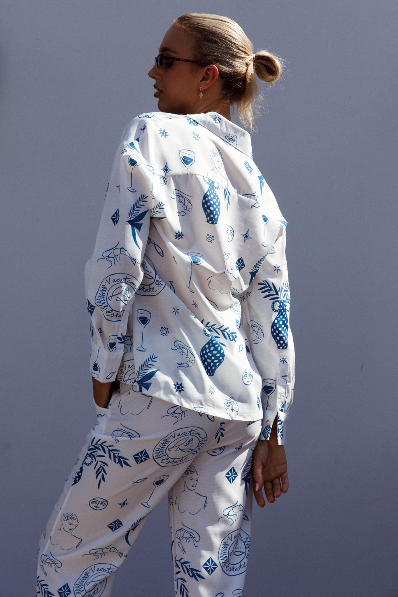 Weekend Bliss Long Sleeve Button Shirt White by Selfie Leslie Australia