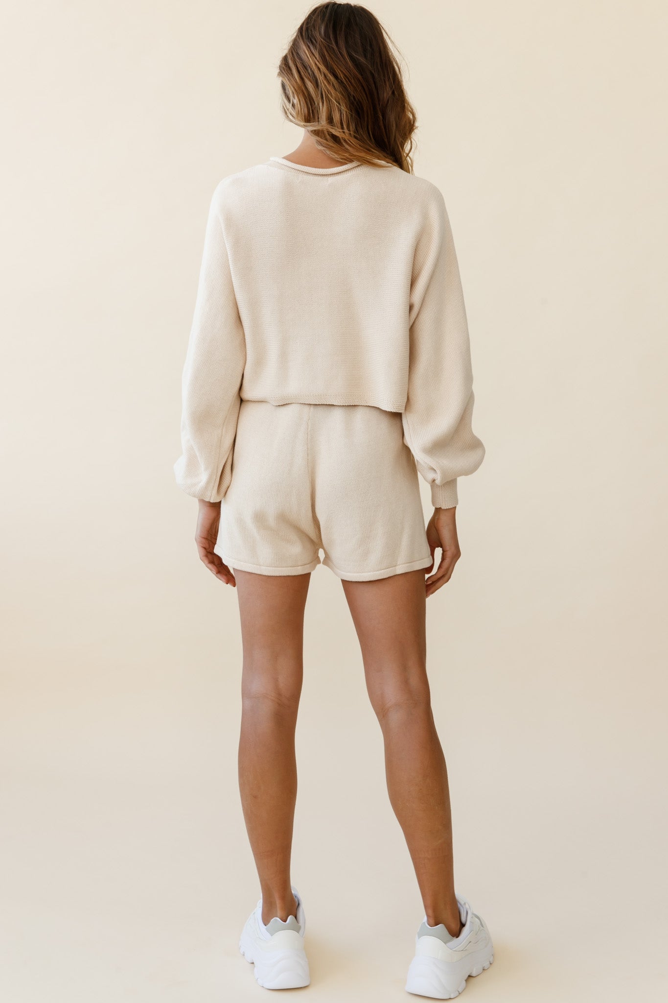 Easy Breezy Long Sleeve Midi Sweater Beige by Selfie Leslie