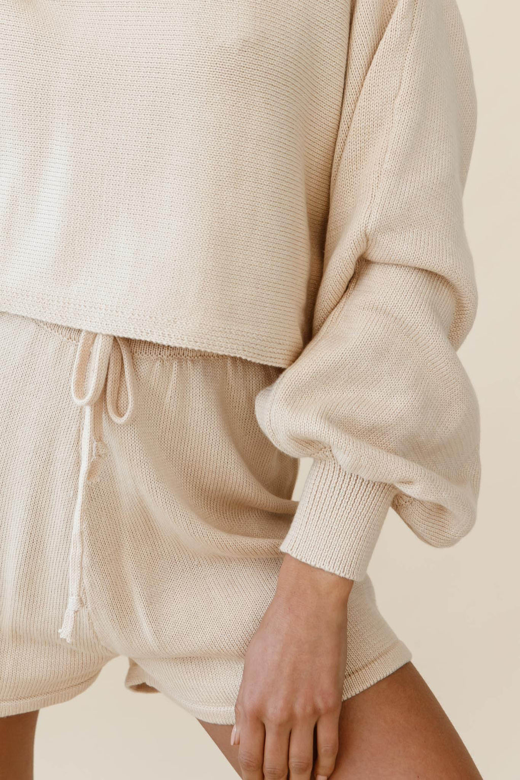 Easy Breezy Drawstring Waist Shorts Beige by Selfie Leslie