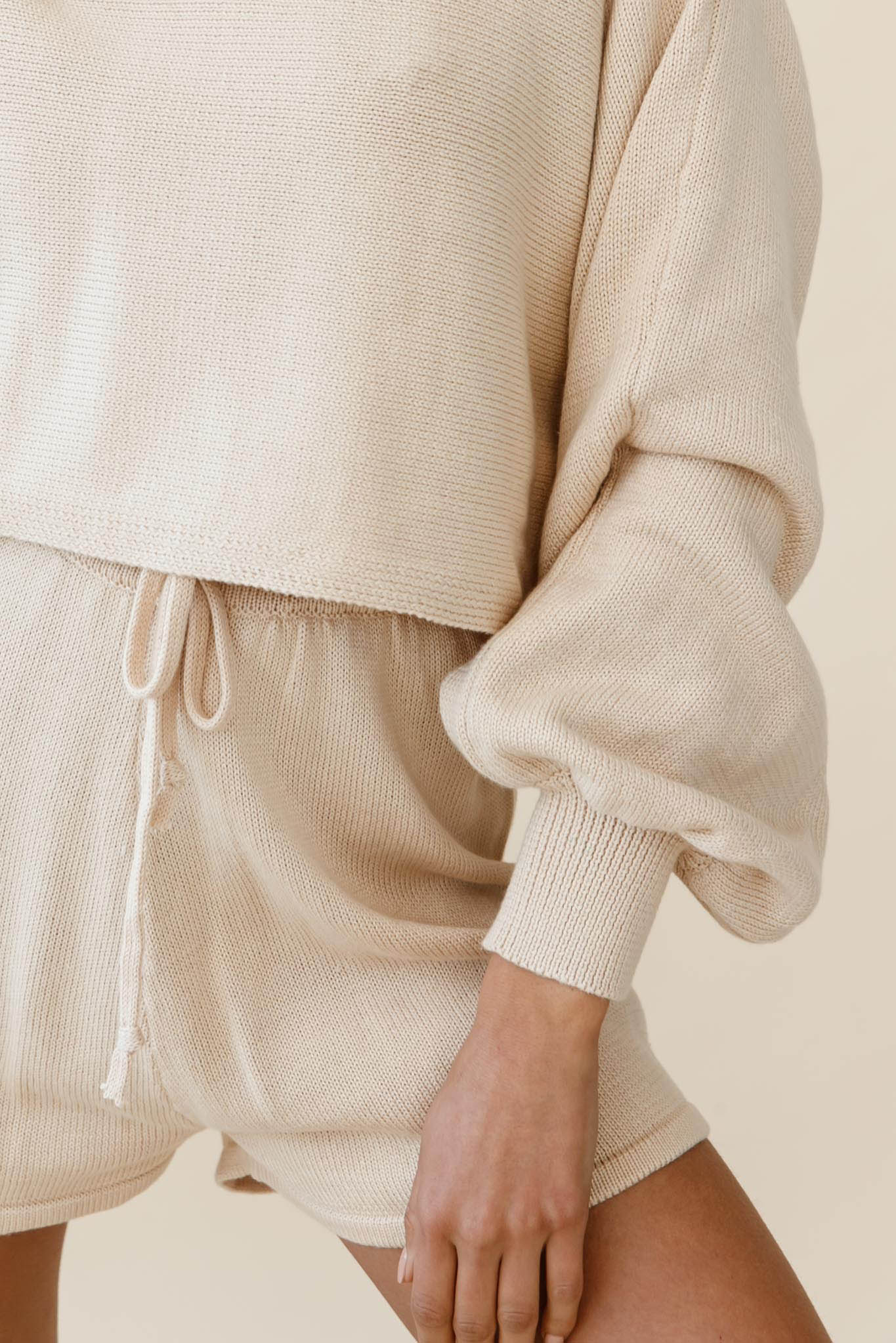 Easy Breezy Drawstring Waist Shorts Beige by Selfie Leslie