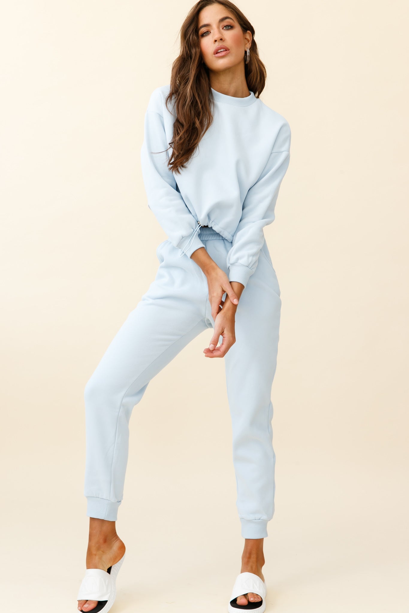 Monterey Long Sleeve Pull String Sweater Blue by Selfie Leslie