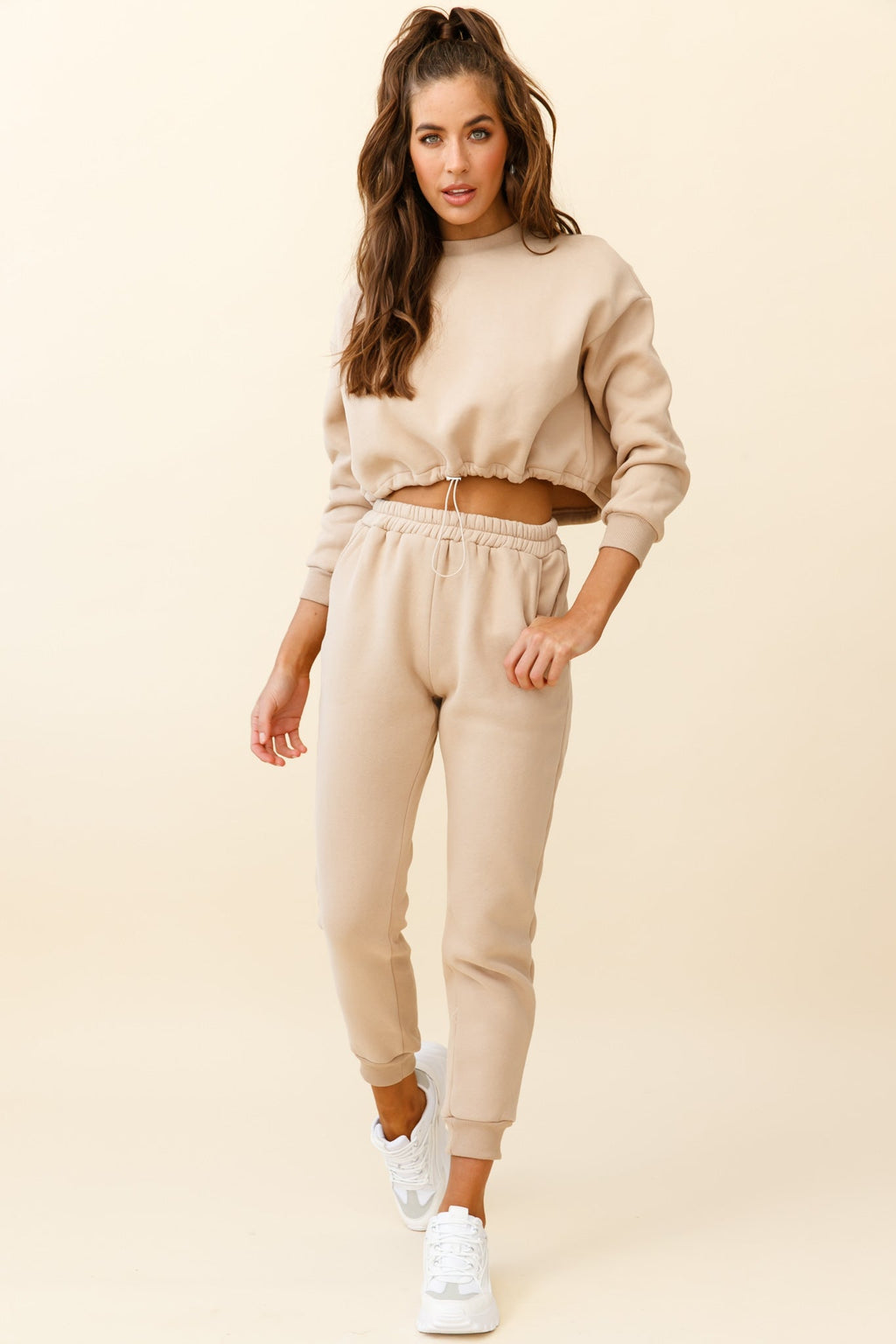 Monterey Elasticated Waist Jogger Pants Tan by Selfie Leslie