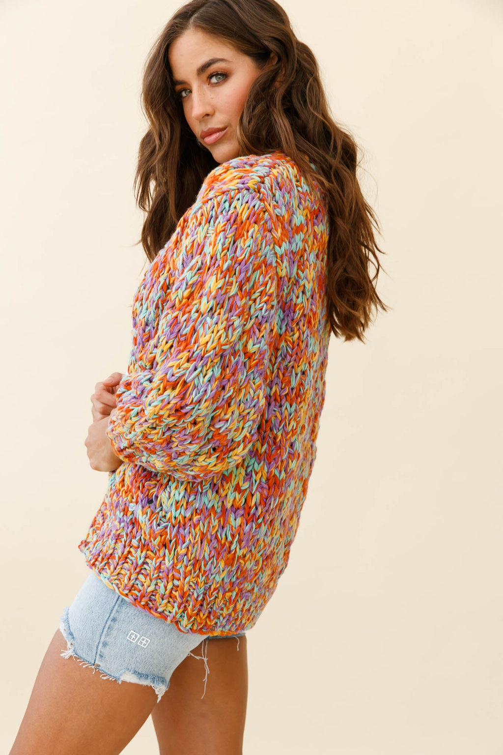 Santa Ana Chunky Knit Cardigan Funfetti by Selfie Leslie