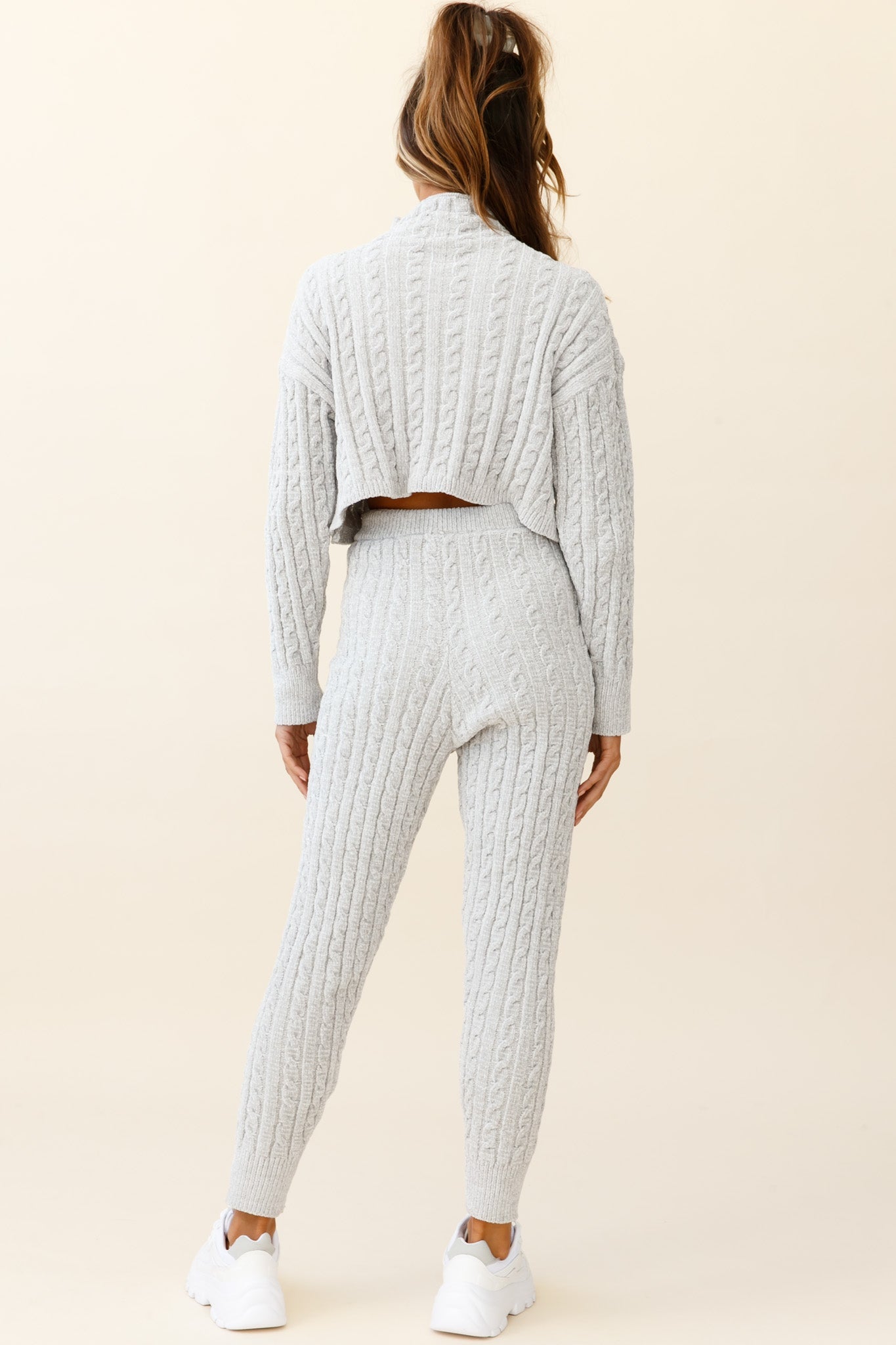 Breckenridge Long Cable Knit Pants Grey by Selfie Leslie