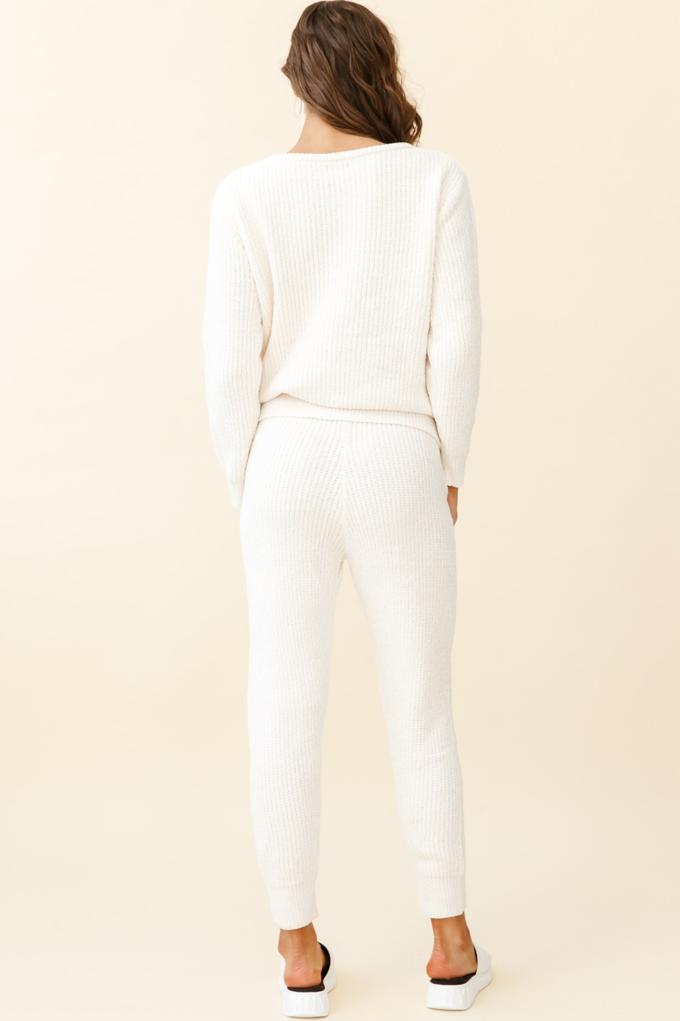 Sundown Front Pocket Jogger Pants Cream by Selfie Leslie