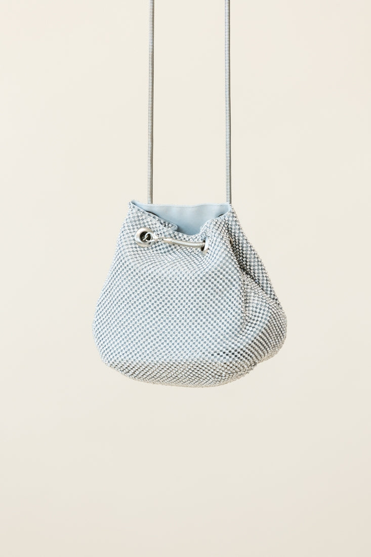 Own The Night Diamante Mesh Bag Silver by Selfie Leslie