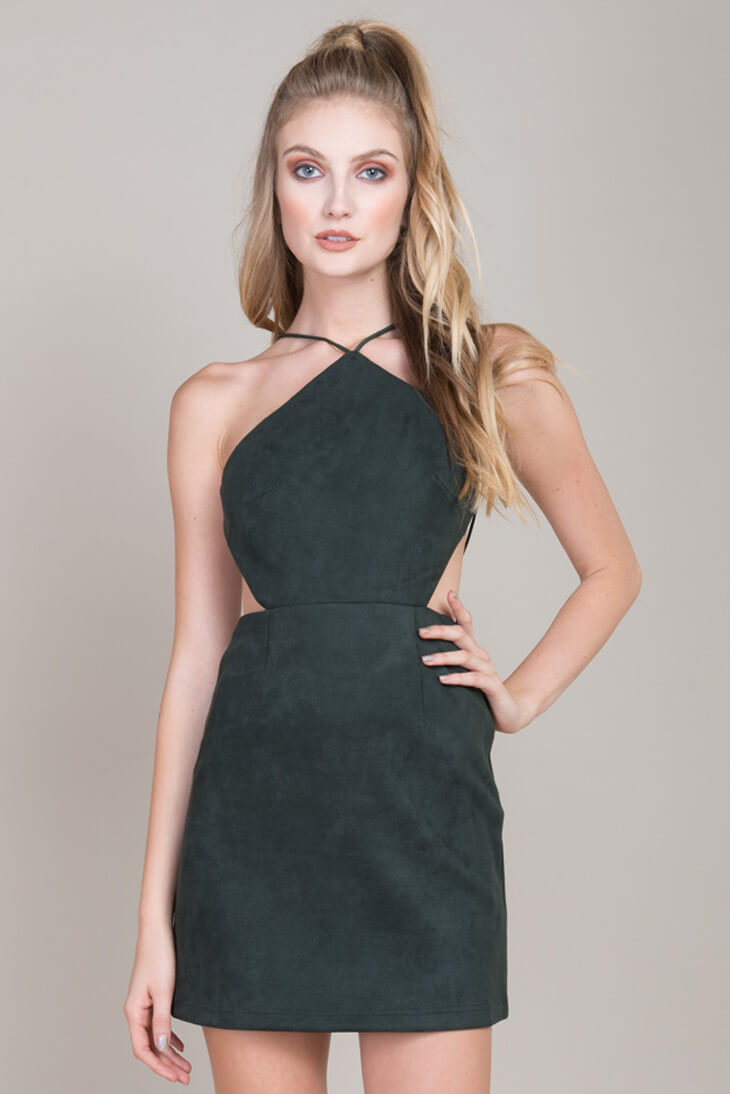 Tasia Bodycon Cocktail Dress Forest Green by Selfie Leslie