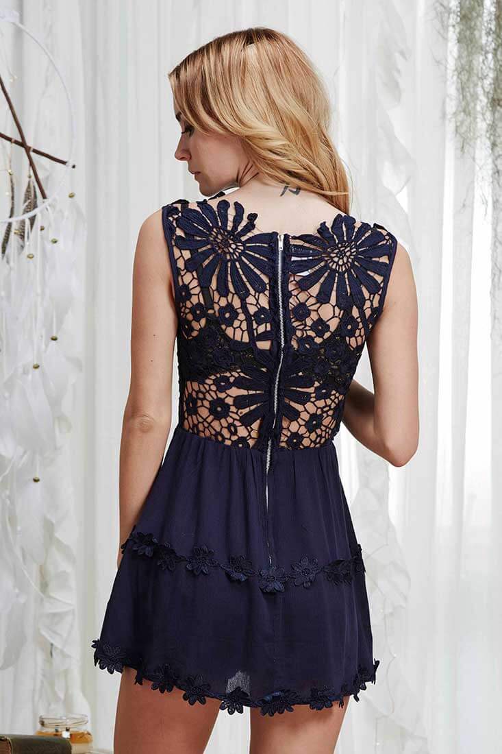 Vicki Sexy Dressy Romper Navy by Selfie Leslie