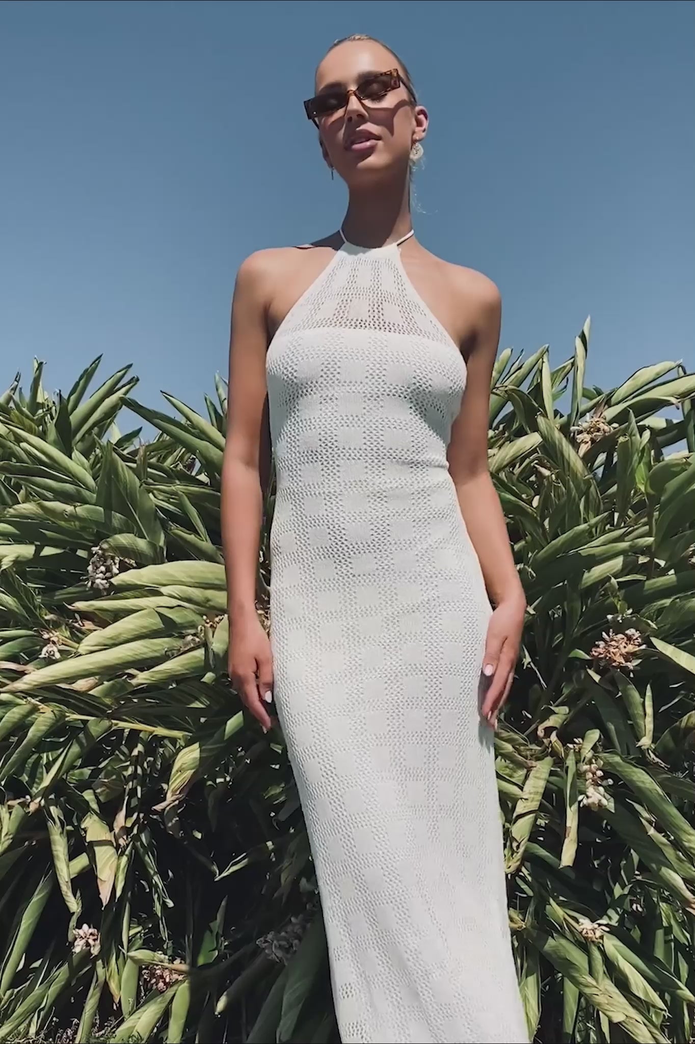 white christmas dresses Sunshine Women's White Crochet Halter Dress – Rave Wonderland