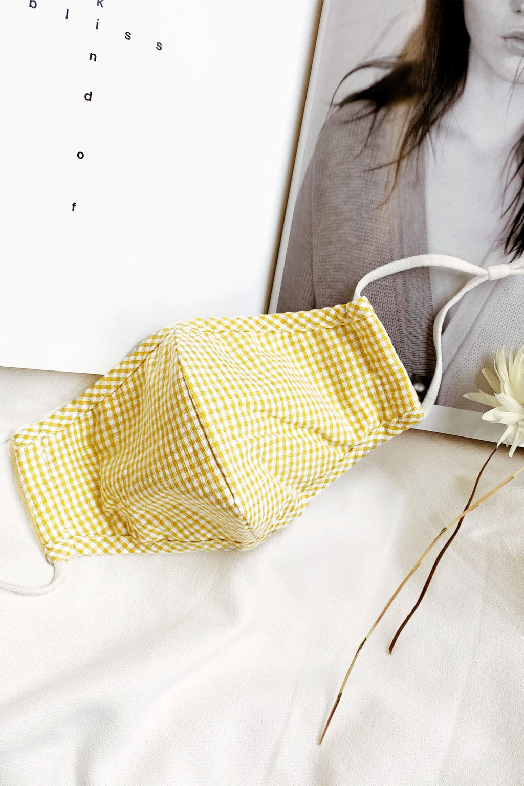 Maiden Mask Gingham Yellow by Selfie Leslie