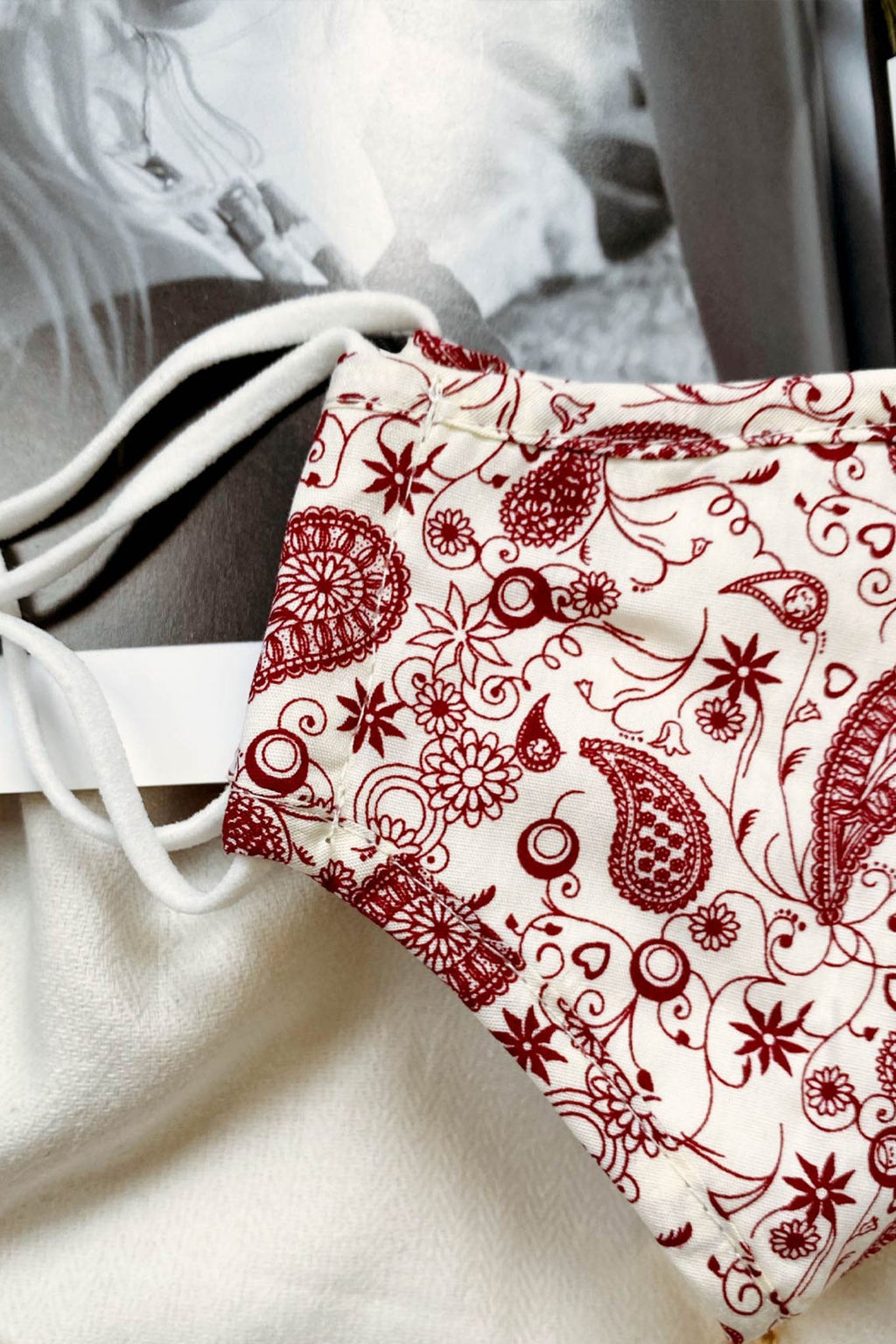 Frankie Mask Paisley Print Red by Selfie Leslie
