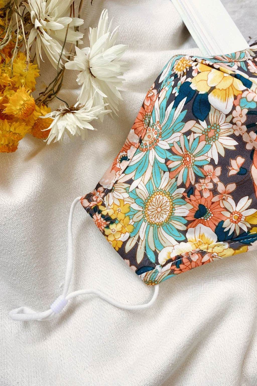 California Mask Floral Print Pink by Selfie Leslie