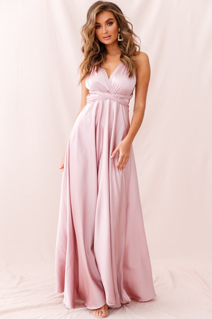 Ariana Multiway Maxi Dress Blush by Selfie Leslie
