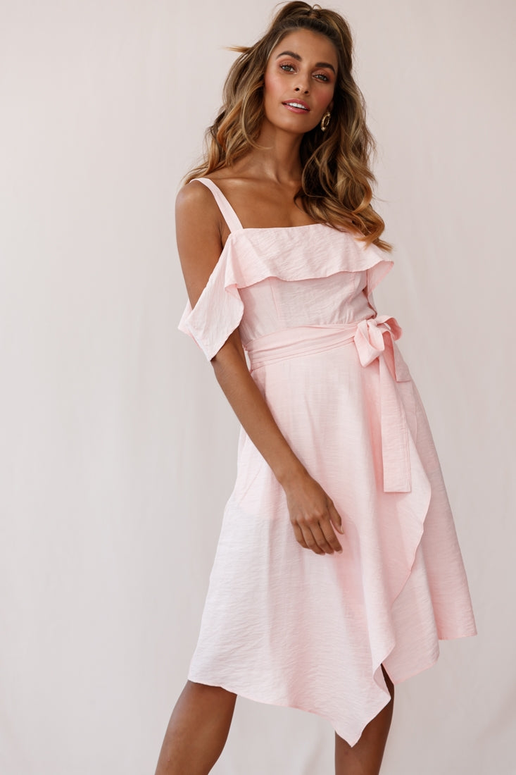 Adali Flowy Summer Midi Dress Pink by Selfie Leslie