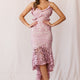 Shakeera High-Low Hem Lace Dress Blush