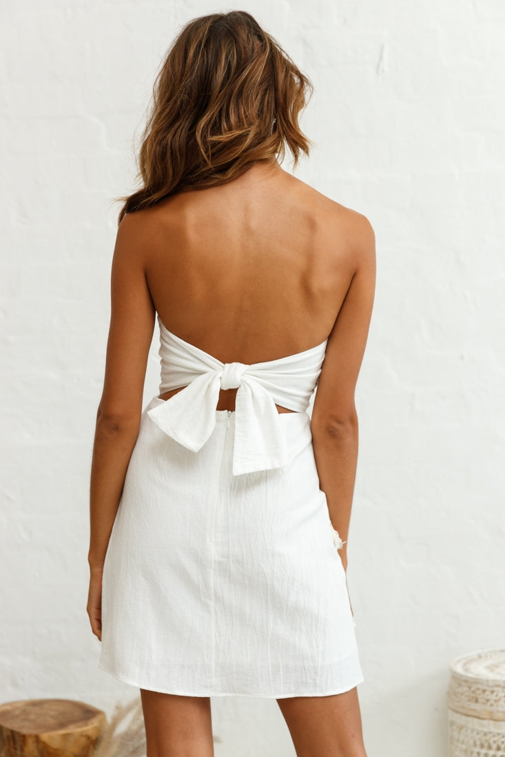 Baja Embellished Strapless Dress White by Selfie Leslie