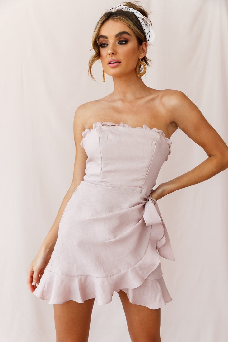 Stacey Frill Bustier Wrap Dress Blush by Selfie Leslie