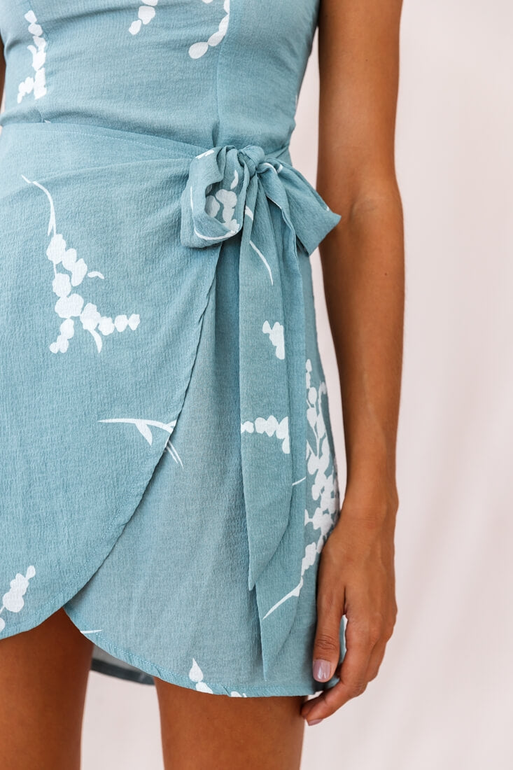 Wattle Floral Wrap Dress Sage/White by Selfie Leslie