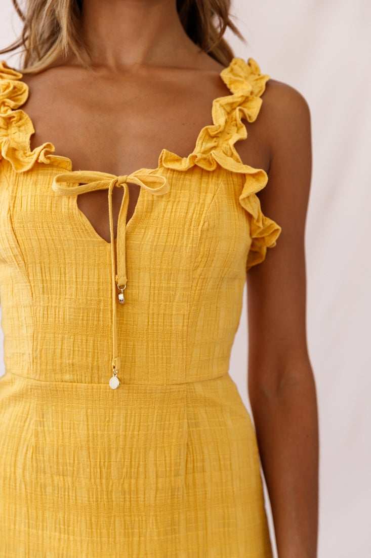 Elah Frily Mini Dress Yellow by Selfie Leslie