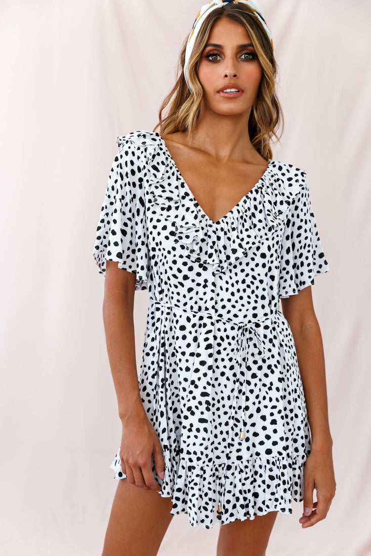 Piper V-Back String Tie Dress White by Selfie Leslie
