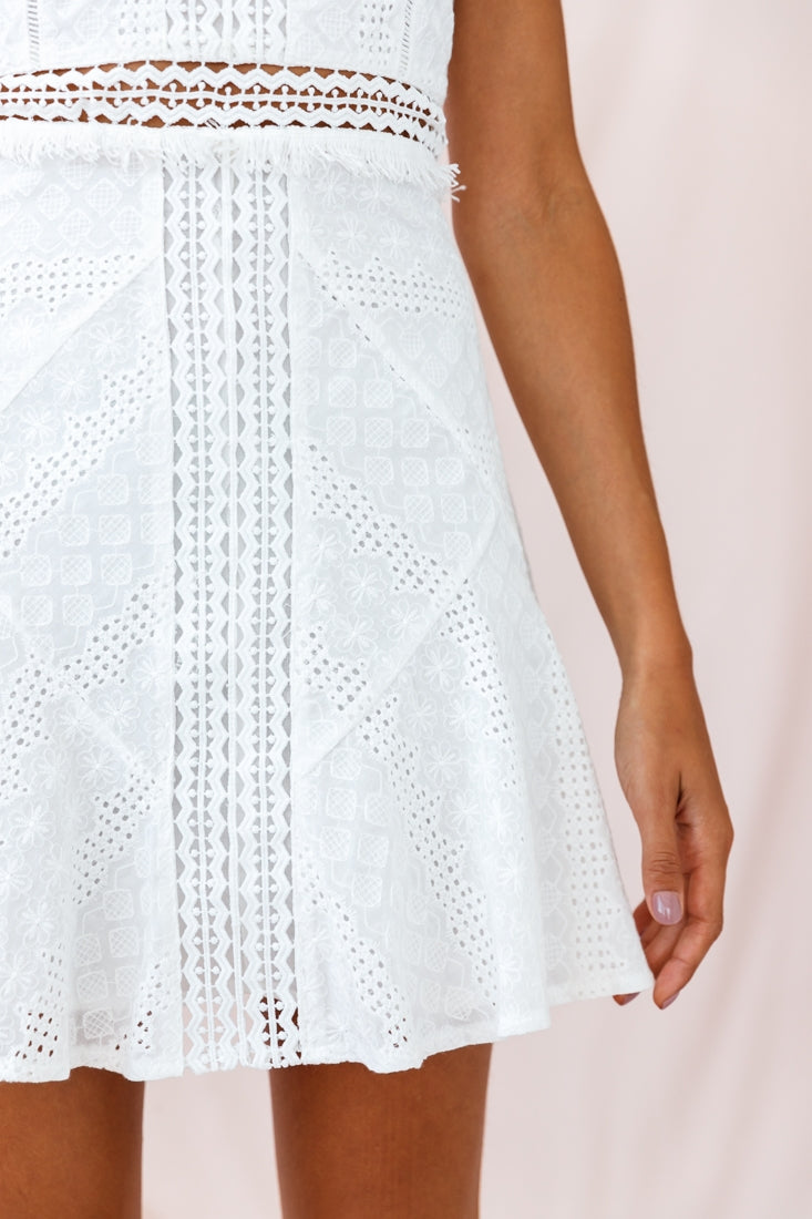 Eugenie Cami Strap Embellished Sun Dress White by Selfie Leslie